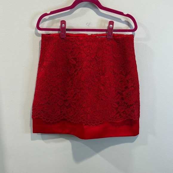 H&M red skirt with lace 12 - Picture 2 of 4